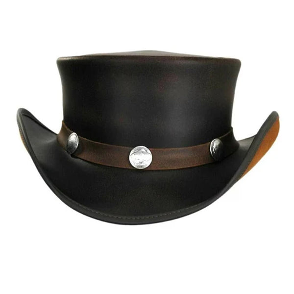 Coco Brown Pale Rider Western Leather Top Hat