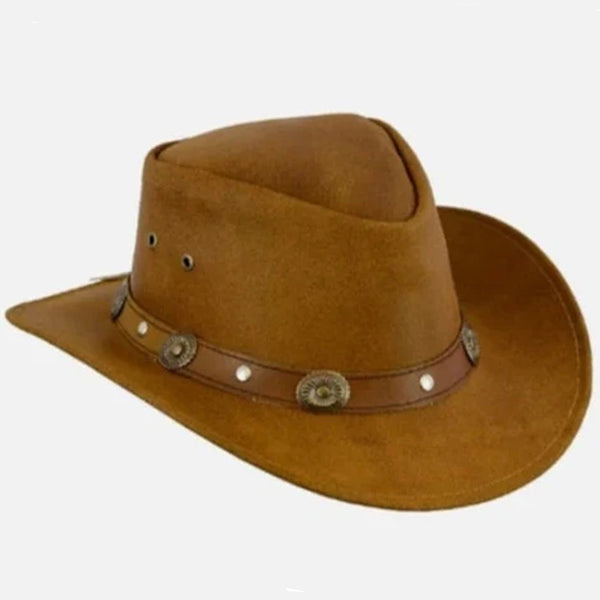 Cowboy Hat Outback Hat Unisex Western-Style Hat For Men Brown Suede Hat For Women Gift For Him Gift For He